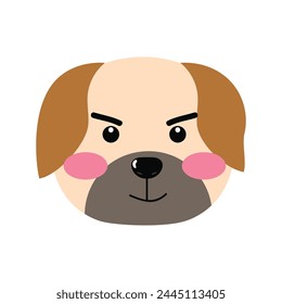 kawaii emoticon simple variant expression. pit bull emoji element stock