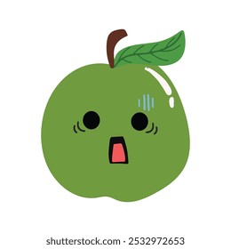 kawaii exited expression face apples cartoon
