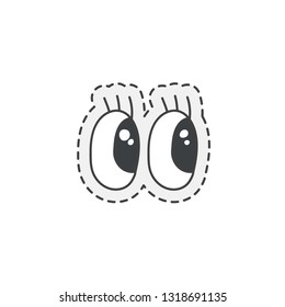 Kawaii eyes. Cute hand drawn colored vector illustration.