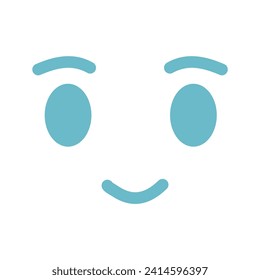 kawaii eyes and mouth happy and cheerful