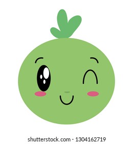 kawaii face bubble cartoon