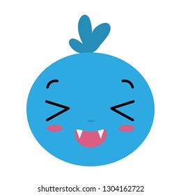 kawaii face bubble cartoon