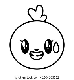 kawaii face bubble cartoon