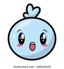 kawaii face bubble cartoon