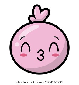 kawaii face bubble cartoon
