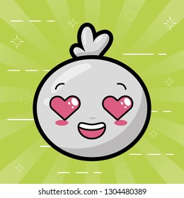 kawaii face bubble cartoon