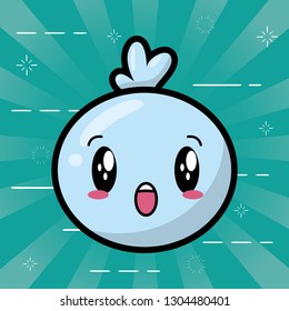 kawaii face bubble cartoon