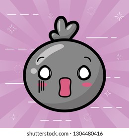 kawaii face bubble cartoon