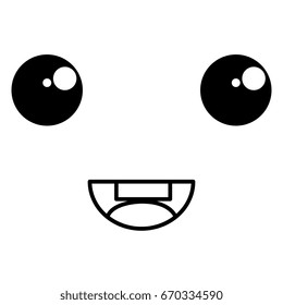 kawaii face emoticon character