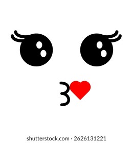Kawaii Face Expression - Blowing Kiss with Heart