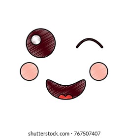 kawaii face expression facial gesture cartoon
