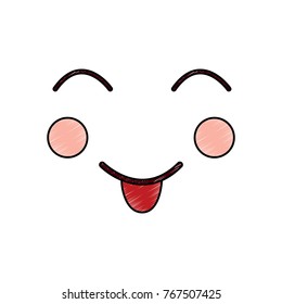 kawaii face expression facial gesture cartoon