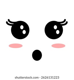 Kawaii Face Expression - Surprised with Blush