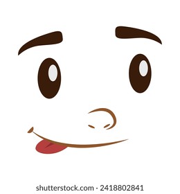 Kawaii Face Expression Vector Illustration