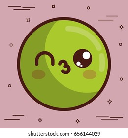 kawaii Face pulling a kiss icon