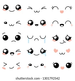 Kawaii faces, Cute faces, eyes and mouth