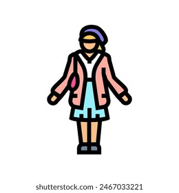 kawaii fashion color icon vector. kawaii fashion sign. isolated symbol illustration