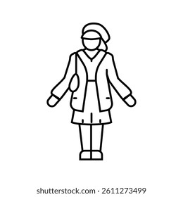 kawaii fashion line icon vector. kawaii fashion sign. isolated contour symbol black illustration