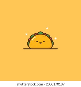 Kawaii fast food cute taco illustration
