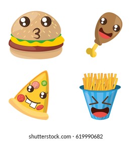 kawaii fast food funny set