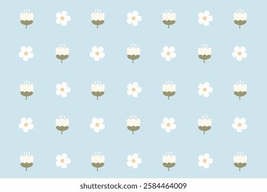Kawaii floral cute aesthetic seamless repeat pattern