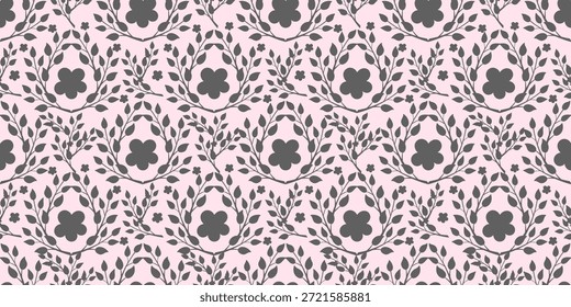 Padrão sem emenda floral de Kawaii com camomila, flores de floresta e tons pastel suave. Ideal para artigos de quarto de crianças, tecidos de mola e estampas decorativas