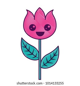 kawaii flower decoration character cartoon