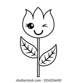 kawaii flower decoration character cartoon