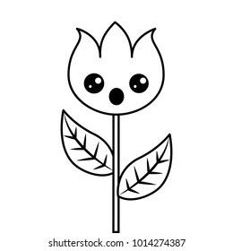 kawaii flower decoration character cartoon