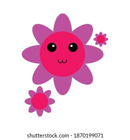 kawaii flower illustrations are kawaii designs that can be used in various mockups