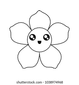 kawaii flower  vetor illustration