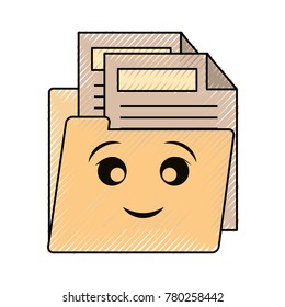 kawaii folder file  vector illustration