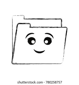 kawaii folder file  vector illustration