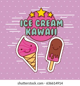 kawaii food with background colorful image