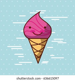 kawaii food with background colorful image