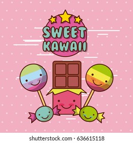 kawaii food with background colorful image