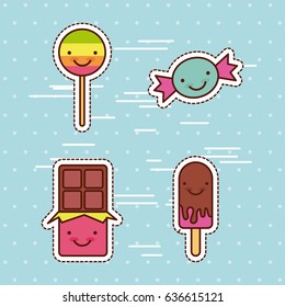 kawaii food with background colorful image