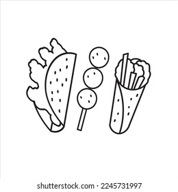 kawaii food item for kids with vector illustration