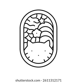 kawaii food line icon vector. kawaii food sign. isolated contour symbol black illustration
