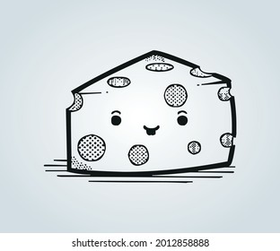 Kawaii food type of food in abstract illustration