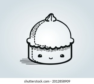 Kawaii food type of food in abstract illustration