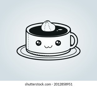 Kawaii food type of food in abstract illustration