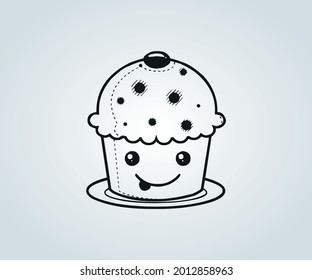 Kawaii food type of food in abstract illustration