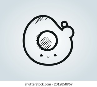 Kawaii food type of food in abstract illustration