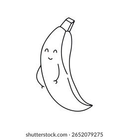 kawaii fork, spoon,apples, banana character design illustration