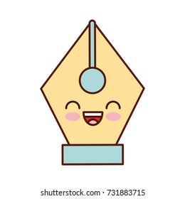 kawaii fountain pen calligraphy button cartoon