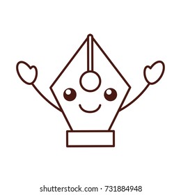 kawaii fountain pen calligraphy button design cartoon