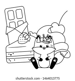 Kawaii of fox cartoon design