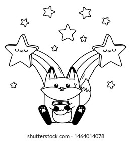 Kawaii of fox cartoon design