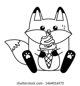 Kawaii of fox cartoon design